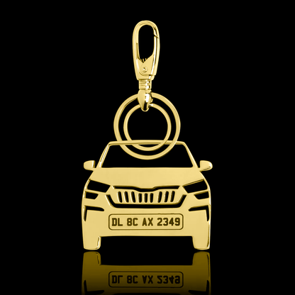 Personalised Gold Plated Car Keychain
