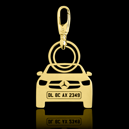 Personalised Gold Plated Car Keychain